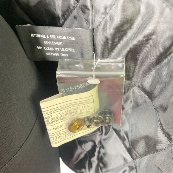 CHEROKEE BLACK LEATHER COAT GENUINE LEATHER JACKET WITH ZIPPER NWOT SIZE SMALL - Picture 6 of 9